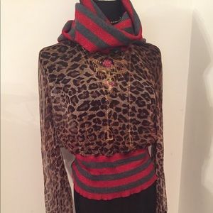 D&G Sheer Cheetah With Metallic Collar and Cuffs